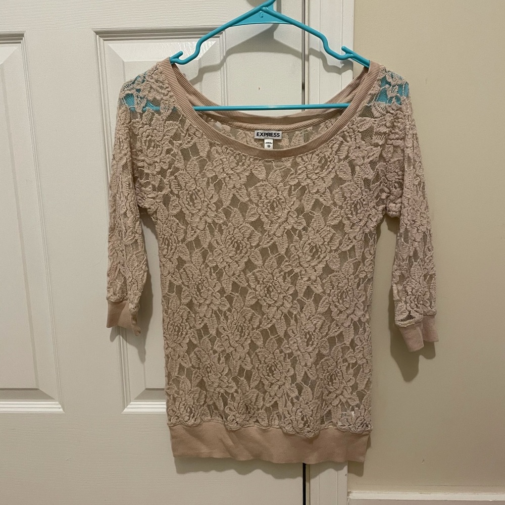 Light pink express lacy top